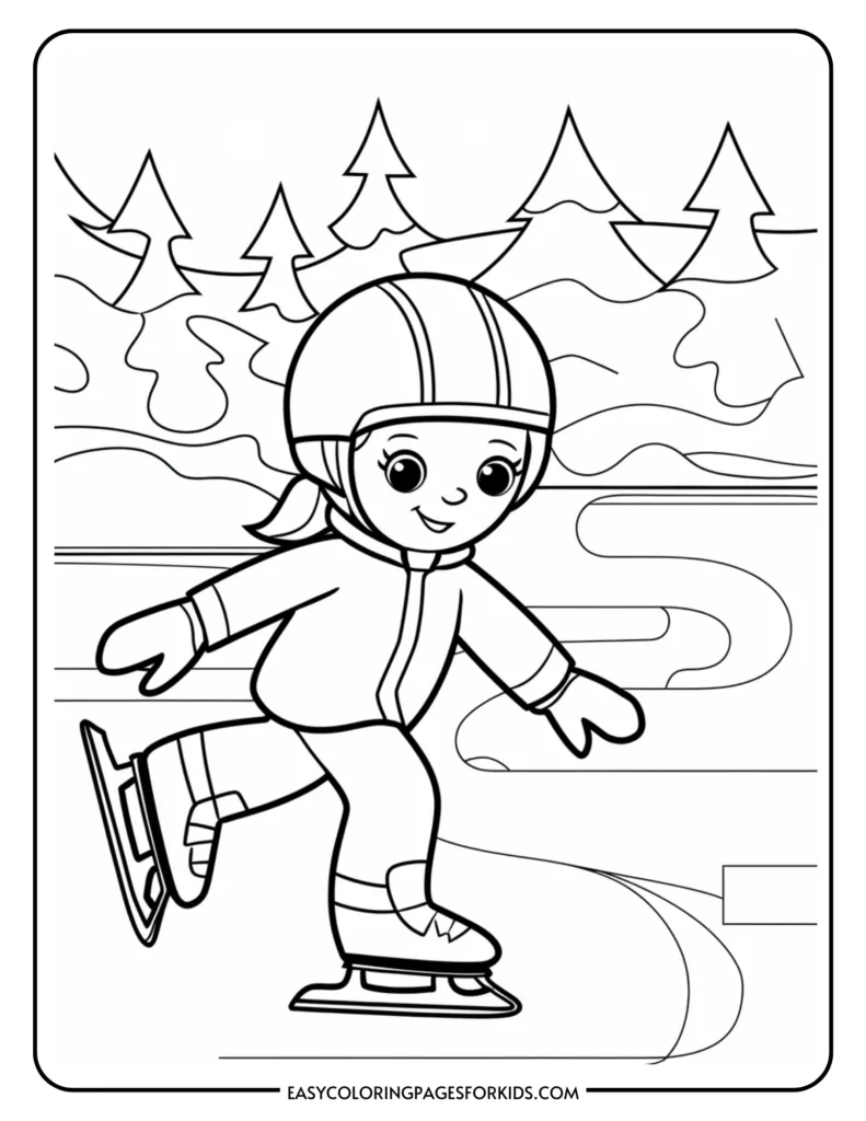 ice skating coloring pages (7 free printable pages) - easy